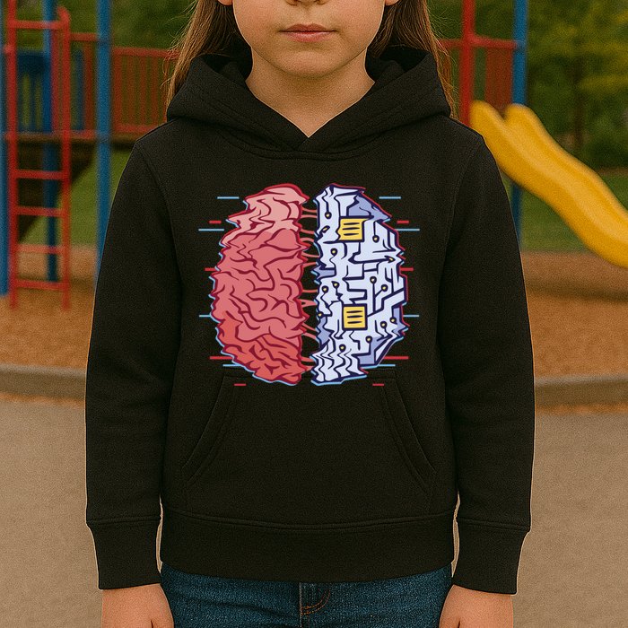 Machine Brain Glitch Kids Hoodie
