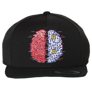 Machine Brain Glitch Wool Snapback Cap