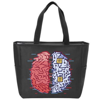 Machine Brain Glitch Zip Tote Bag