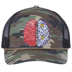 Machine Brain Glitch Retro Rope Trucker Hat Cap