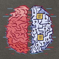 Machine Brain Glitch Cotton Canvas Backpack