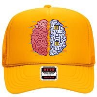 Machine Brain Glitch High Crown Mesh Back Trucker Hat