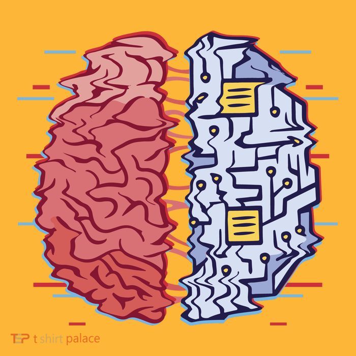 Machine Brain Glitch Tall T-Shirt