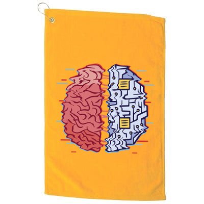 Machine Brain Glitch Golf Towel