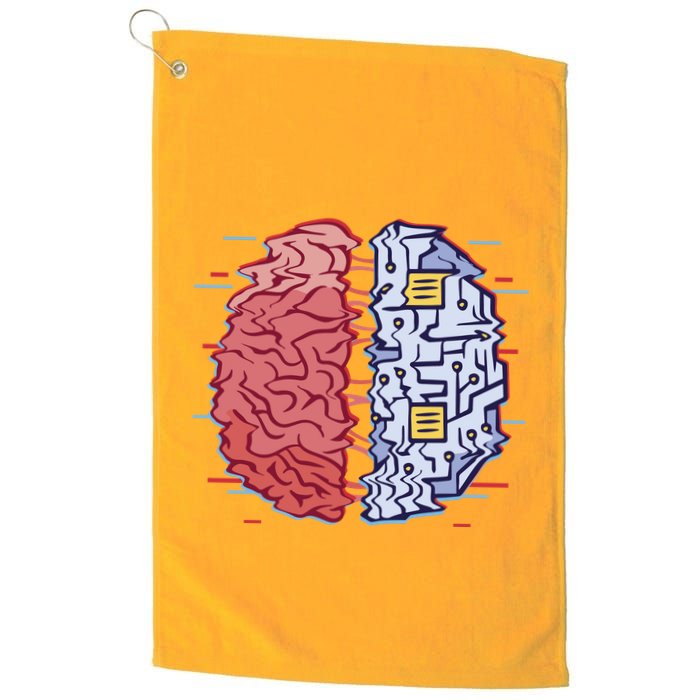 Machine Brain Glitch Golf Towel