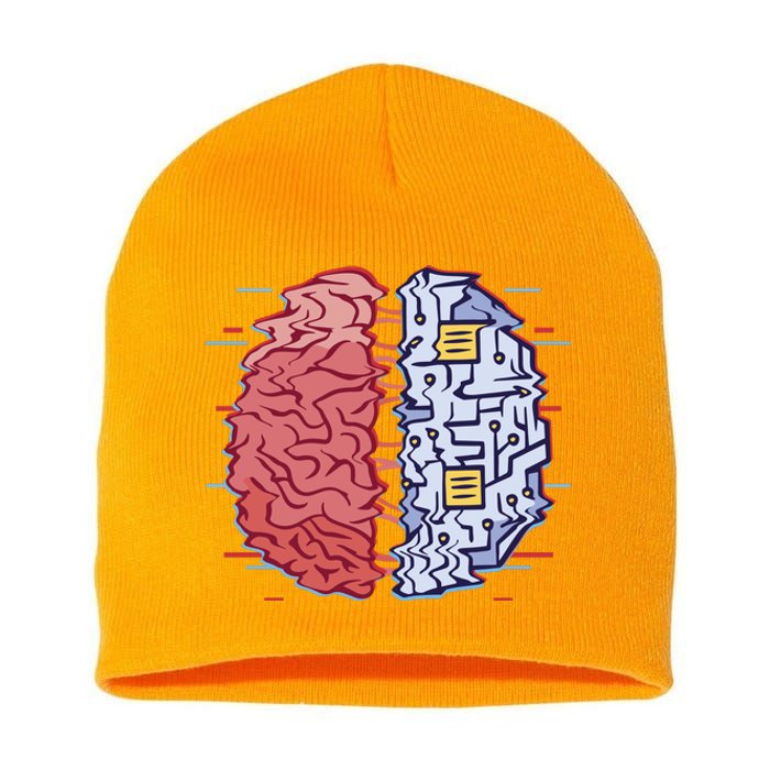 Machine Brain Glitch Short Acrylic Beanie