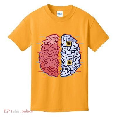 Machine Brain Glitch Kids T-Shirt