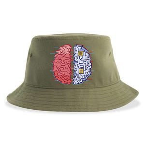 Machine Brain Glitch Sustainable Bucket Hat