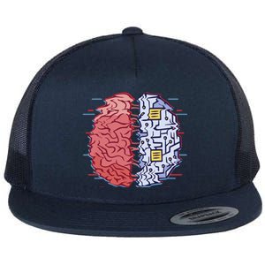 Machine Brain Glitch Flat Bill Trucker Hat