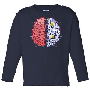 Machine Brain Glitch Toddler Long Sleeve Shirt