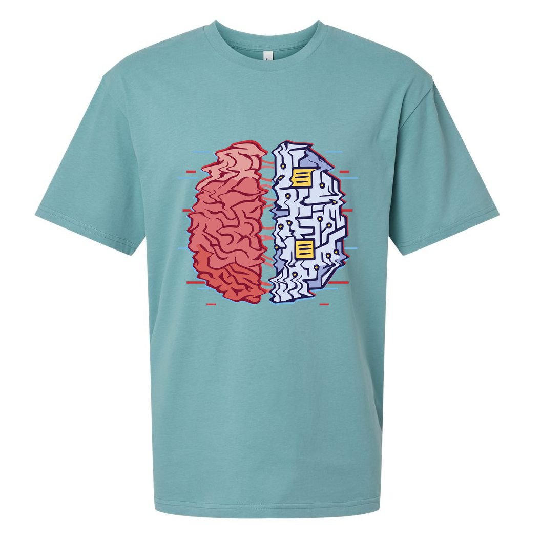 Machine Brain Glitch Sueded Cloud Jersey T-Shirt