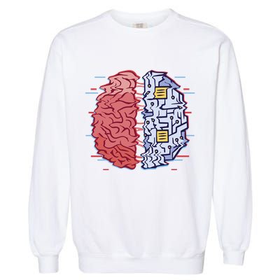 Machine Brain Glitch Garment-Dyed Sweatshirt