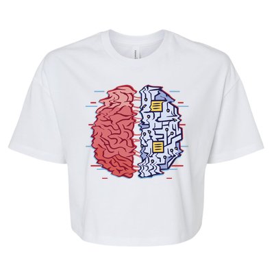 Machine Brain Glitch Bella+Canvas Jersey Crop Tee