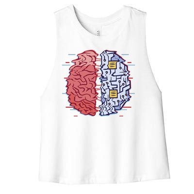 Machine Brain Glitch Women's Racerback Cropped Tank