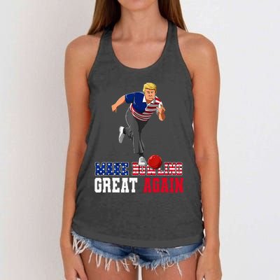 Make Bowling Great Again Trump Women's Knotted Racerback Tank