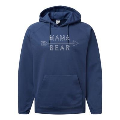 Mama Bear Gift Arrow Mothers Day Gift For Mom Camping Gift Performance Fleece Hoodie