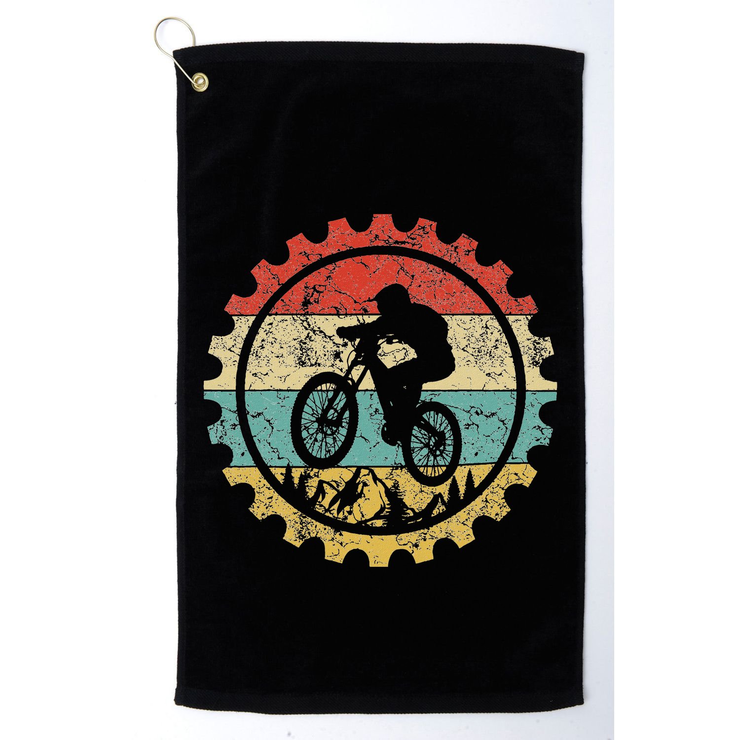 Mountain Biking Gear Retro Vintage Mtb Bicycle Bike Rider Golf Towel