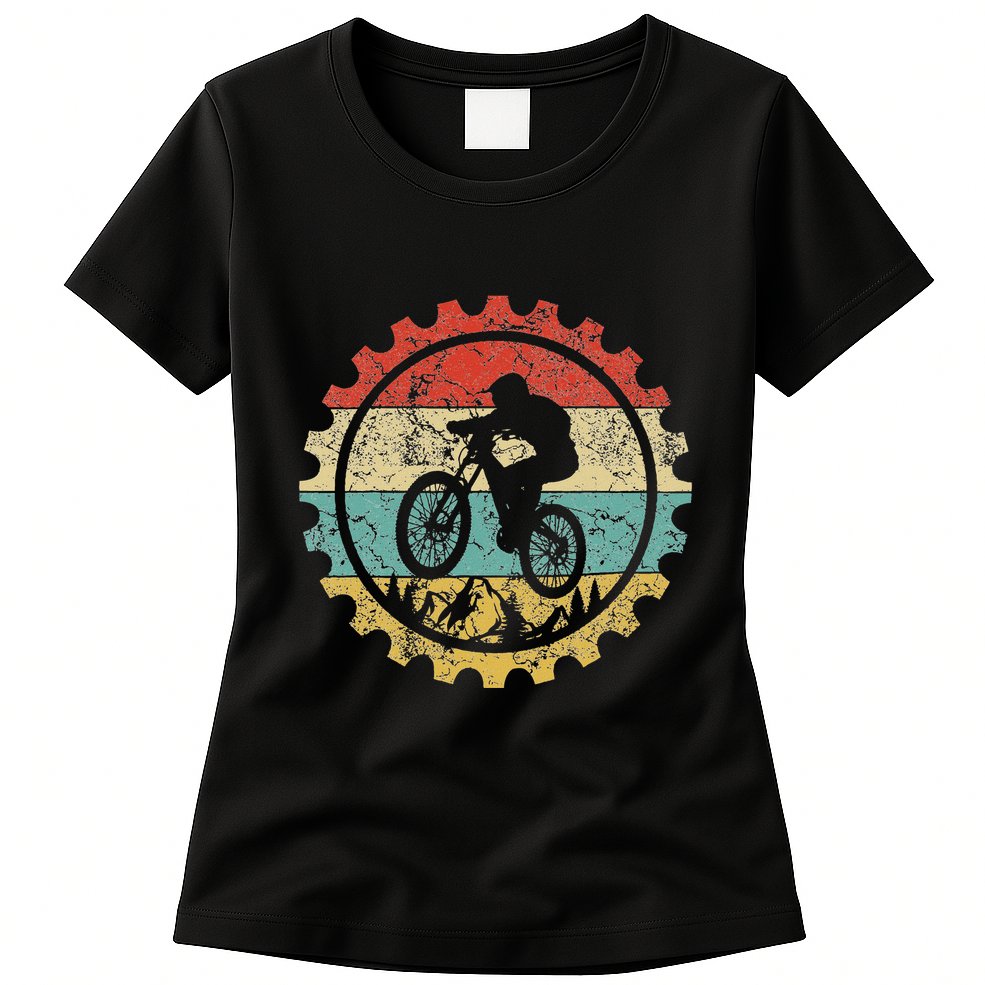 Mountain Biking Gear Retro Vintage Mtb Bicycle Bike Rider Womens T-Shirt