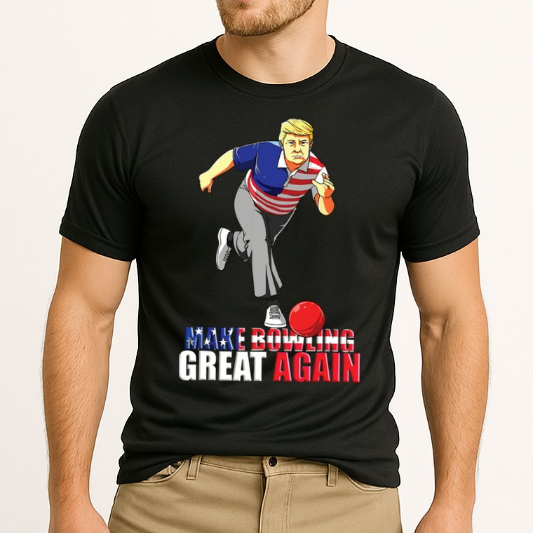 Make Bowling Great Again Funny Trump Bowling Gift Cooling Performance Crew T-Shirt