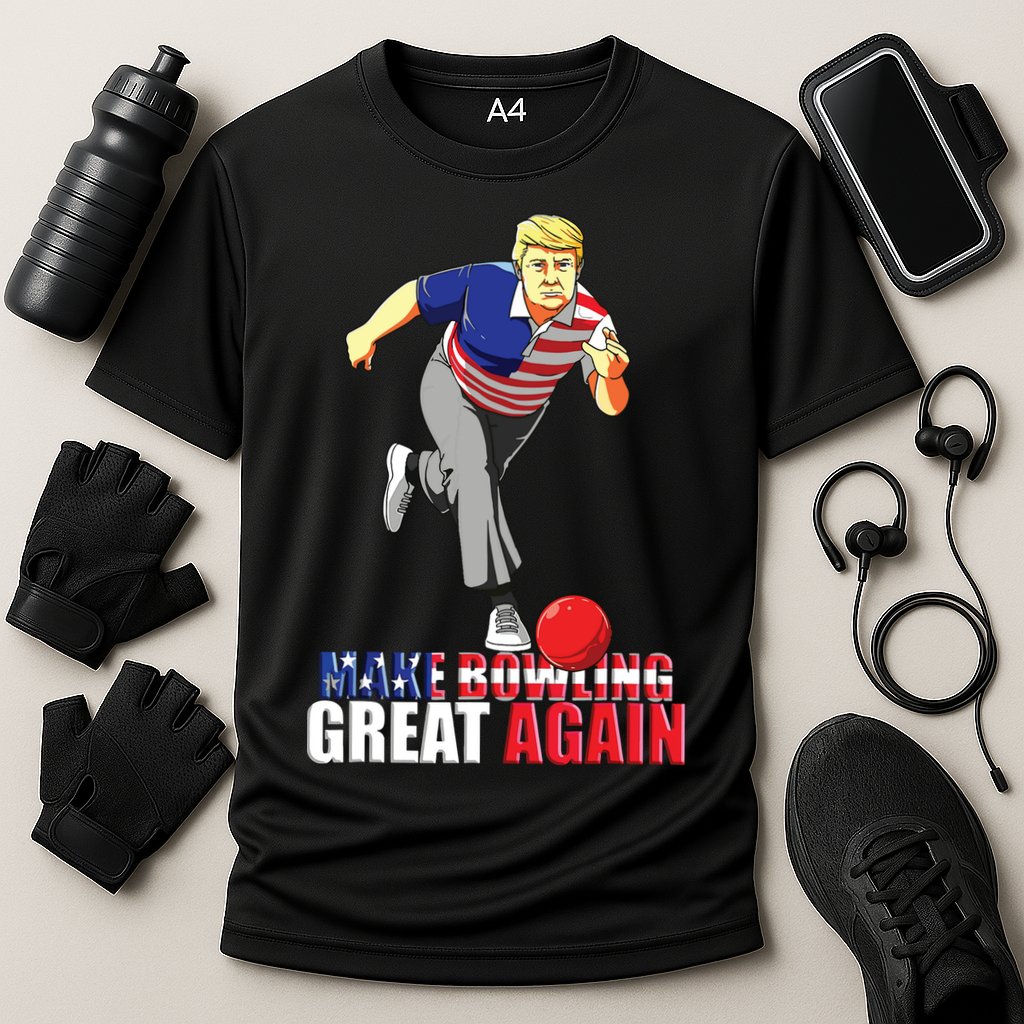 Make Bowling Great Again Funny Trump Bowling Gift Cooling Performance Crew T-Shirt