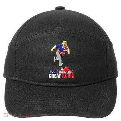 Make Bowling Great Again Funny Trump Bowling Gift 7-Panel Snapback Hat