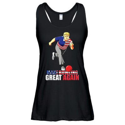 Make Bowling Great Again Funny Trump Bowling Gift Ladies Essential Flowy Tank
