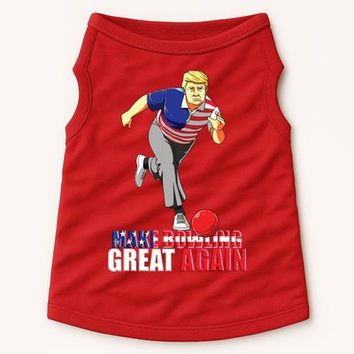 Make Bowling Great Again Funny Trump Bowling Gift Doggie Tank