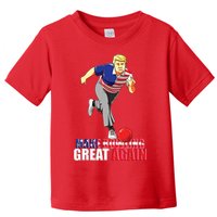 Make Bowling Great Again Funny Trump Bowling Gift Toddler T-Shirt