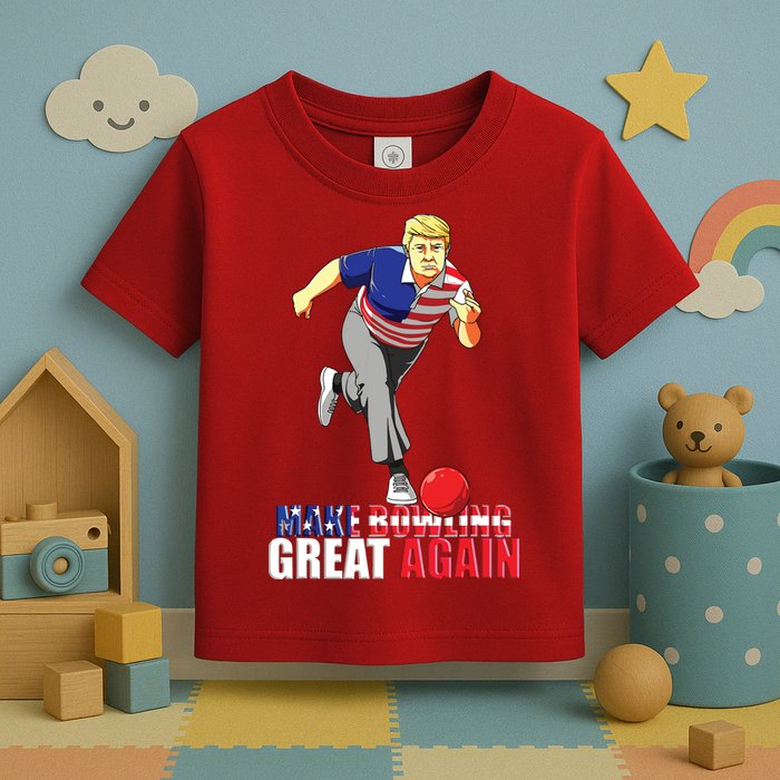 Make Bowling Great Again Funny Trump Bowling Gift Toddler T-Shirt
