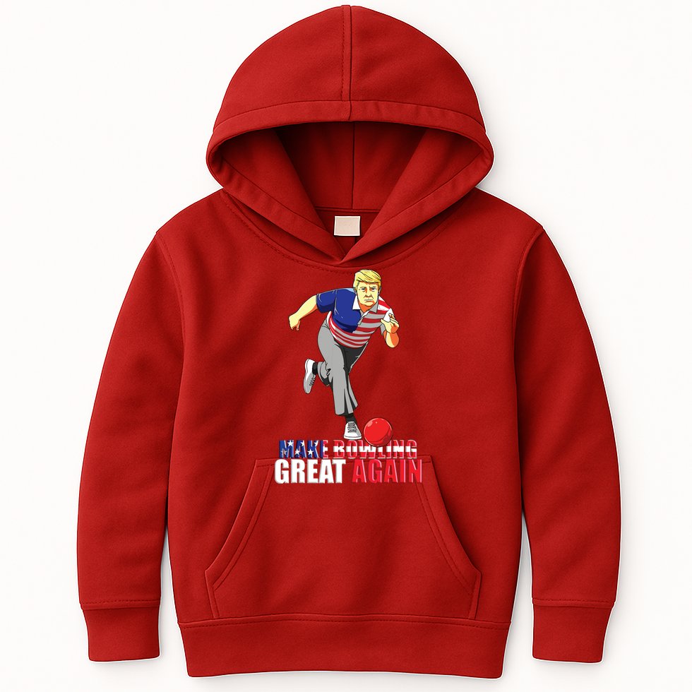 Make Bowling Great Again Funny Trump Bowling Gift Kids Hoodie