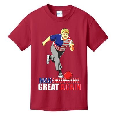 Make Bowling Great Again Funny Trump Bowling Gift Kids T-Shirt