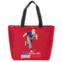 Make Bowling Great Again Funny Trump Bowling Gift Zip Tote Bag