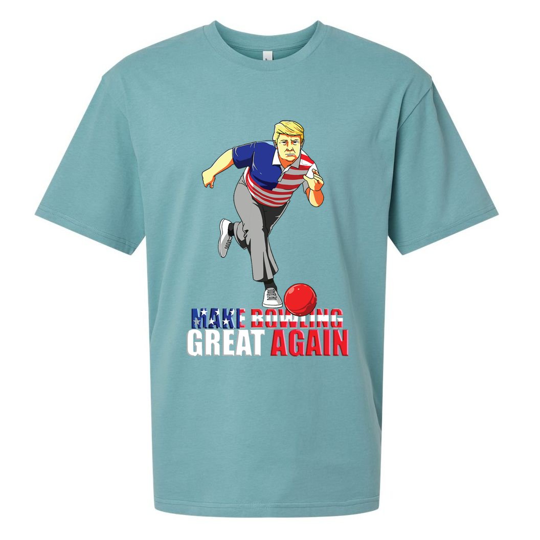 Make Bowling Great Again Funny Trump Bowling Gift Sueded Cloud Jersey T-Shirt
