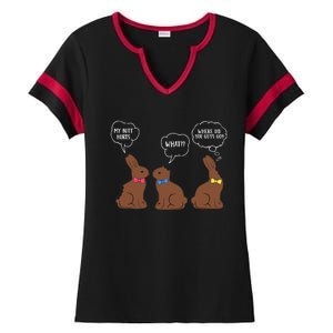 My Butt Hurts Chocolate Bunny Easter Funny Ladies Halftime Notch Neck Tee