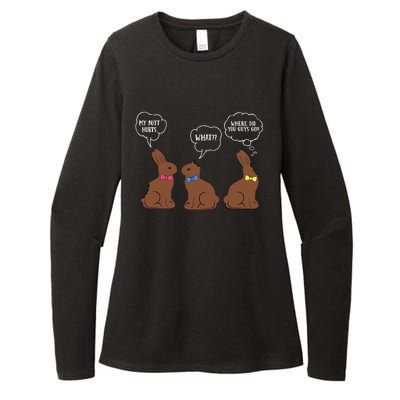 My Butt Hurts Chocolate Bunny Easter Funny Womens CVC Long Sleeve Shirt