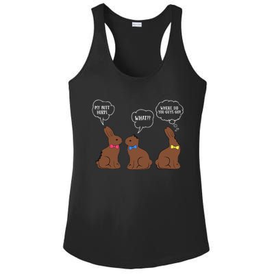 My Butt Hurts Chocolate Bunny Easter Funny Ladies PosiCharge Competitor Racerback Tank