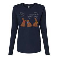 My Butt Hurts Chocolate Bunny Easter Funny Womens Cotton Relaxed Long Sleeve T-Shirt