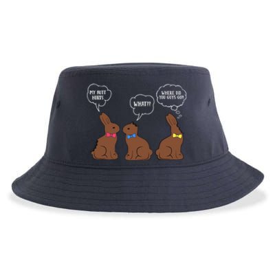 My Butt Hurts Chocolate Bunny Easter Funny Sustainable Bucket Hat