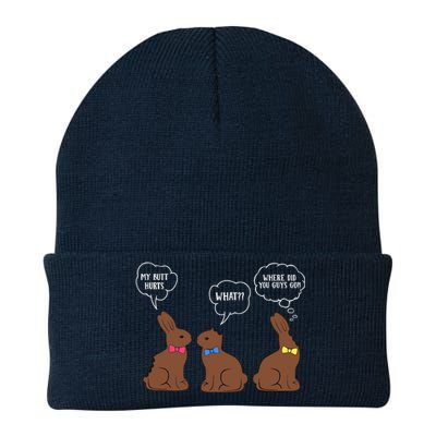 My Butt Hurts Chocolate Bunny Easter Funny Knit Cap Winter Beanie