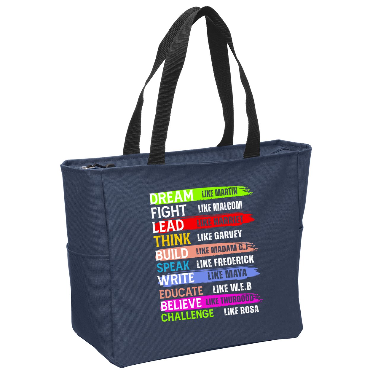 Martin Black History Month African Pride Zip Tote Bag