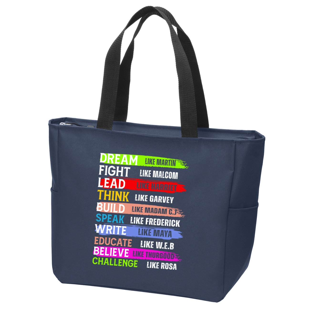 Martin Black History Month African Pride Zip Tote Bag