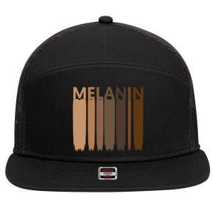 Melanin Black History Month Afrocentric Black Pride Cool Gift 7 Panel Mesh Trucker Snapback Hat