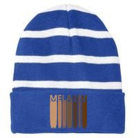 Melanin Black History Month Afrocentric Black Pride Cool Gift Striped Beanie with Solid Band