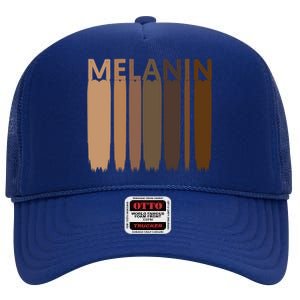 Melanin Black History Month Afrocentric Black Pride Cool Gift High Crown Mesh Back Trucker Hat