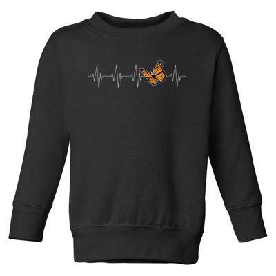 Monarch Butterflies Heartbeat Cute Milkweed Butterfly Lover Toddler Sweatshirt