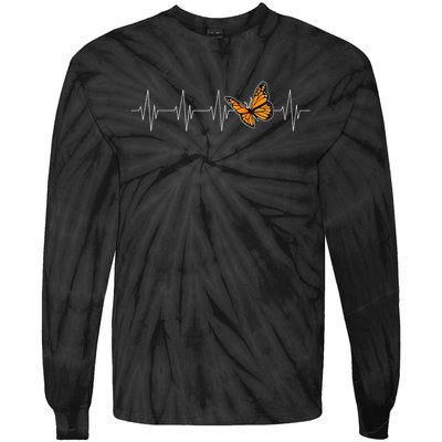 Monarch Butterflies Heartbeat Cute Milkweed Butterfly Lover Tie-Dye Long Sleeve Shirt