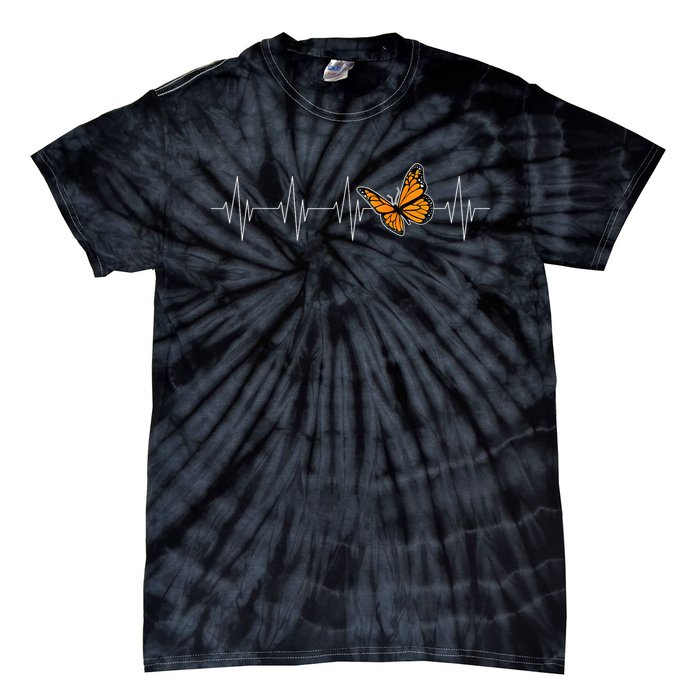 Monarch Butterflies Heartbeat Cute Milkweed Butterfly Lover Tie-Dye T-Shirt