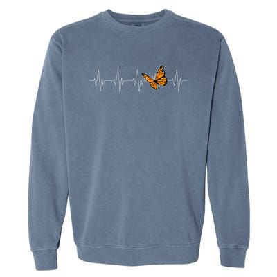 Monarch Butterflies Heartbeat Cute Milkweed Butterfly Lover Garment-Dyed Sweatshirt