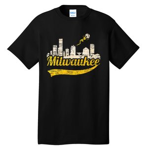 Milwaukee Baseball Home Run City Skyline Tall T-Shirt