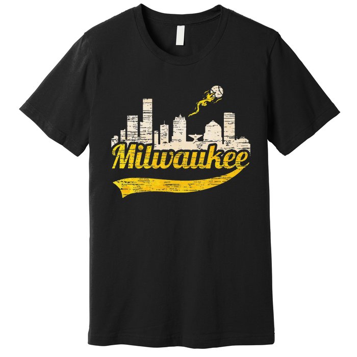 Milwaukee Baseball Home Run City Skyline Premium T-Shirt